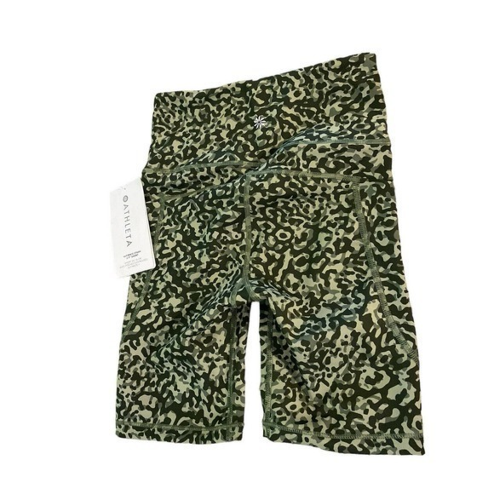 Athleta shorts womens medium XXS TTP green ultimate stash II 7" green‎ camo bike
